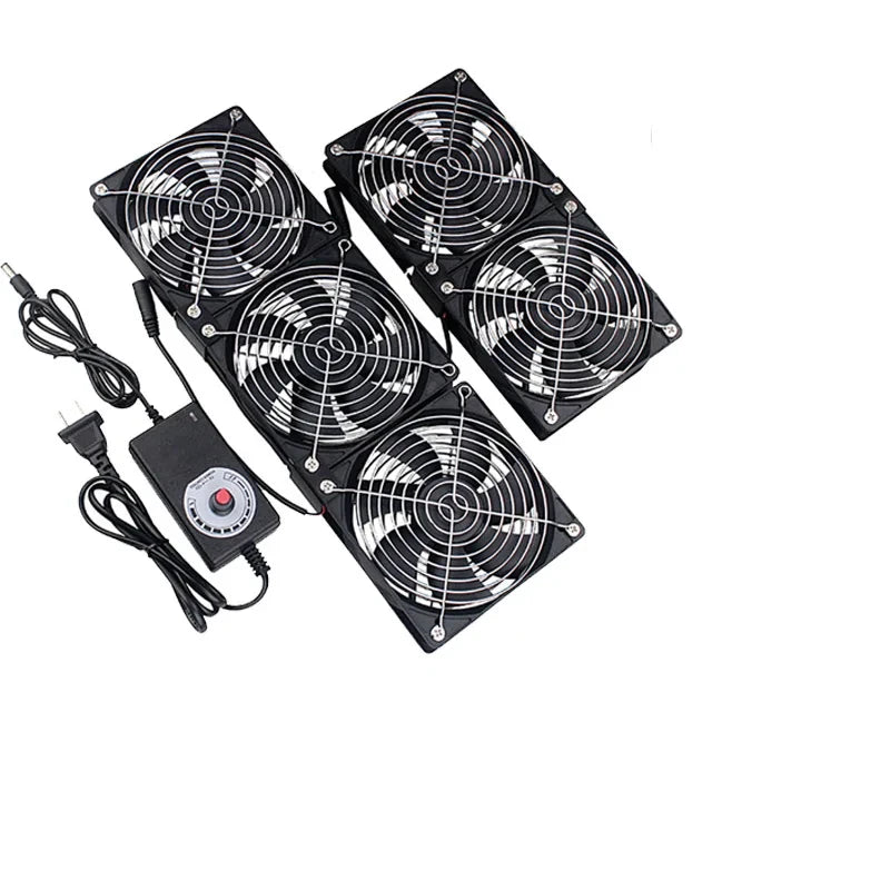 Ventilador de Extracción de 12 cm DC 12V/220V para Minería BTC – Ventilador de Refrigeración de Servidores