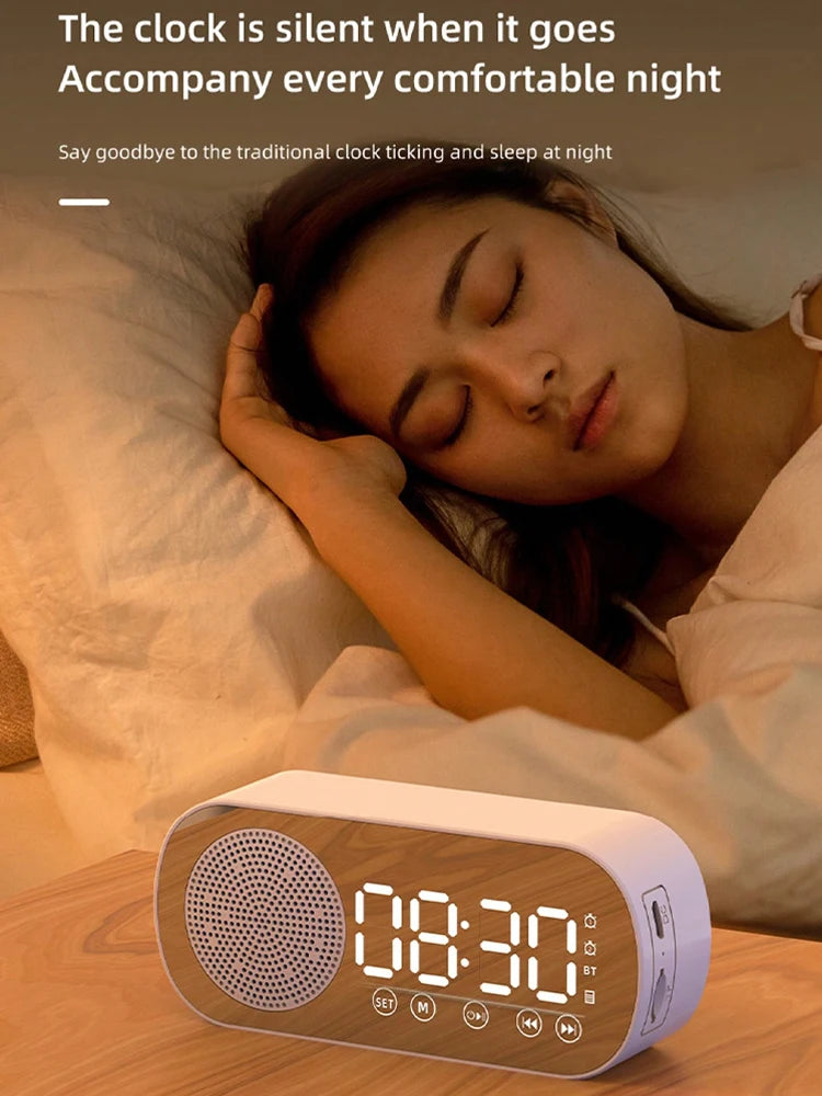 Altavoz Bluetooth Inalámbrico Multi-funcional con Subwoofer y Reloj Despertador AI