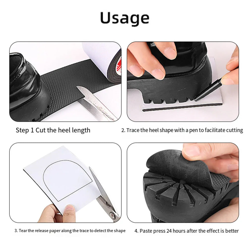 Parche Antideslizante para Suelas de Zapatos - Almohadillas de Goma Autoadhesivas para Cuidado de Tacones