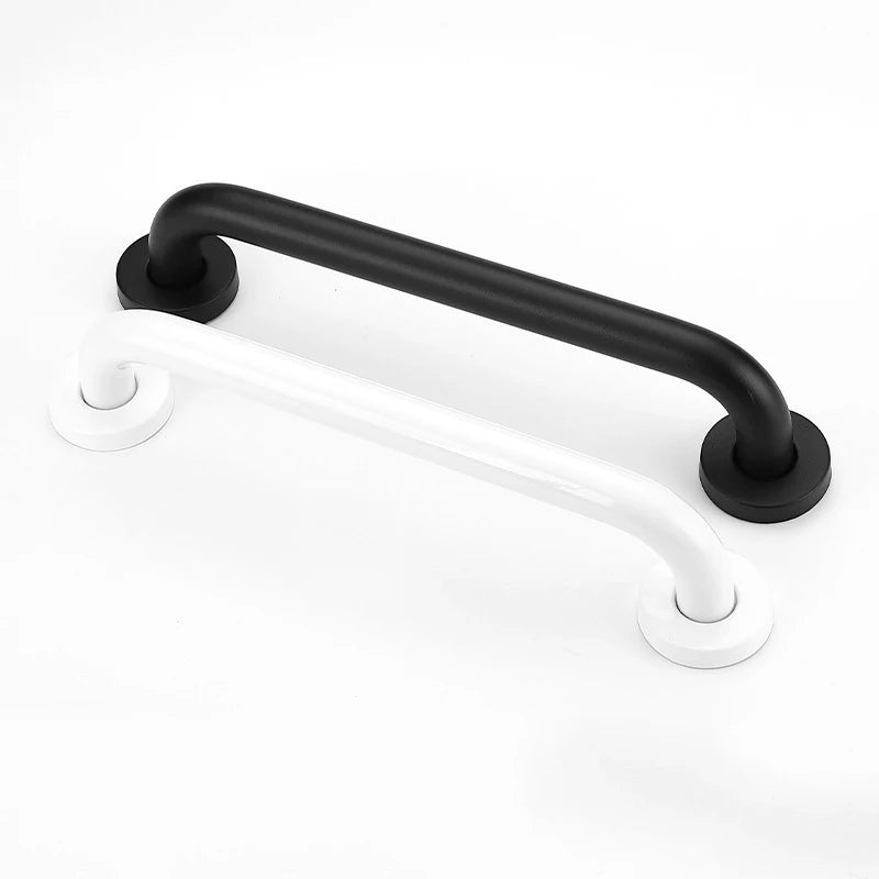 Barandilla Negra Cromada para Inodoro en el Baño. Agarre de Seguridad para Bañera. Barra de Sujeción para Puerta, Toallero. Accesorios para Baño de Acero Inoxidable