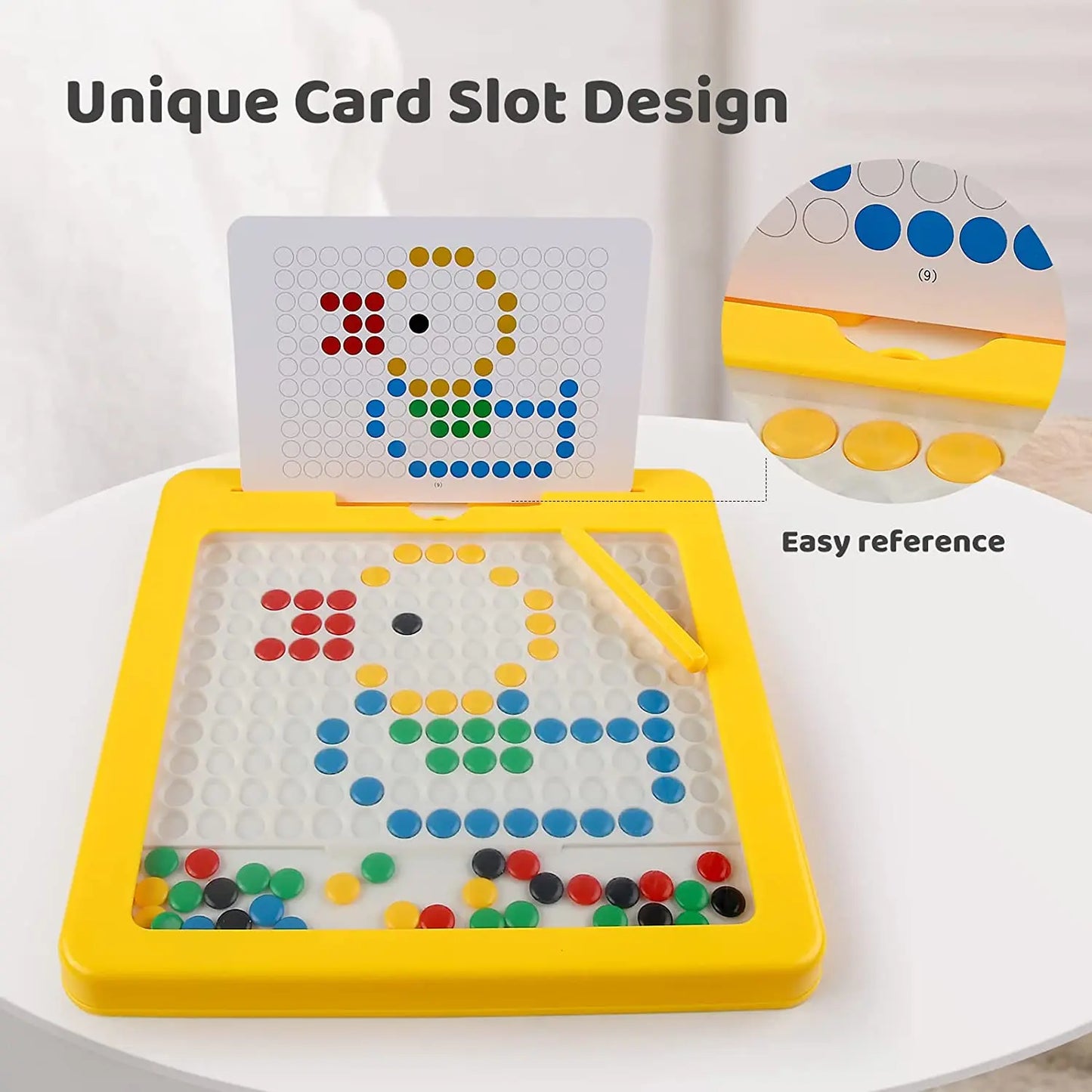 Pizarra Magnética para Niños - Tablero de Dibujo con Lápiz Magnético y Perlas, Juguete Educativo Montessori para Viajes