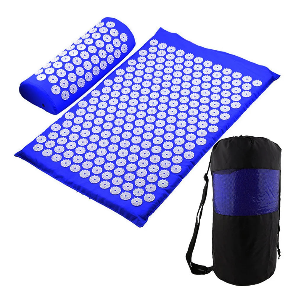 Set de Colchoneta de Masaje y Almohada de Acupresión - Alivia el Dolor de Espalda, Estrés y Tensión Muscular