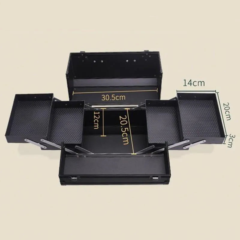 Nuevo Estuche Profesional de Aluminio para Cosméticos | Caja de Herramientas para Peluquería, Estilismo y Manicura con Cerradura de Doble Tarjeta y Diseño Resistente
