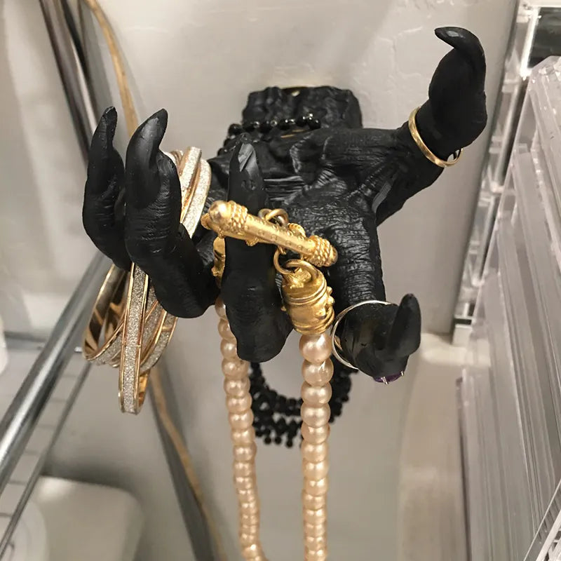 Estatuas Creativas de la Mano de Bruja Gótica en Resina, Adorno Estético para Llaves en Pared, Perchero para Bolsos, Esculturas de Arte en Pared para Decoración del Hogar