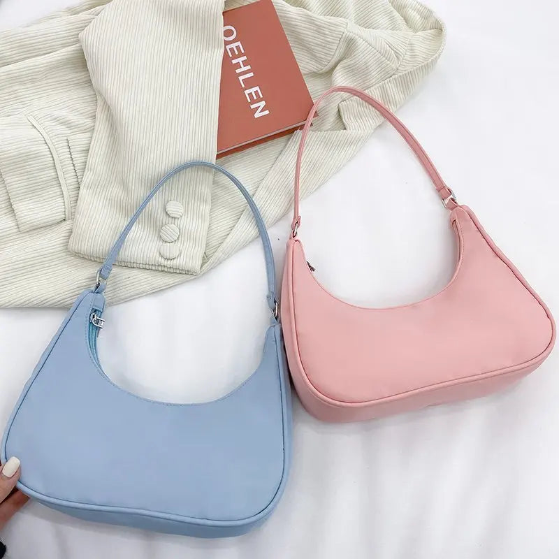 Bolso pequeño de nailon para mujer, bolsa de hombro, Simple, para verano