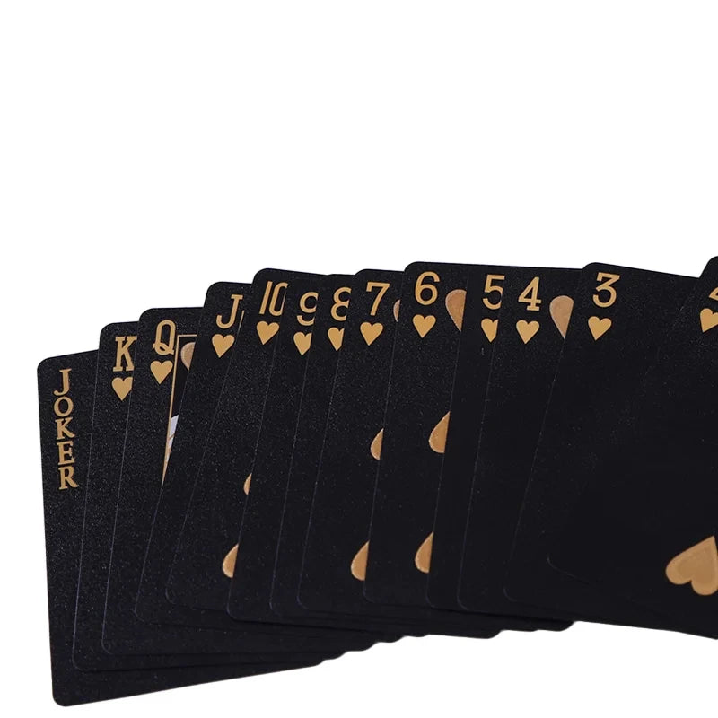 Juego de Cartas de Color Negro y Dorado - Conjunto de Póker Resistente al Agua con Paquete Mágico Dmagic, Juego de Mesa, Colección de Regalo