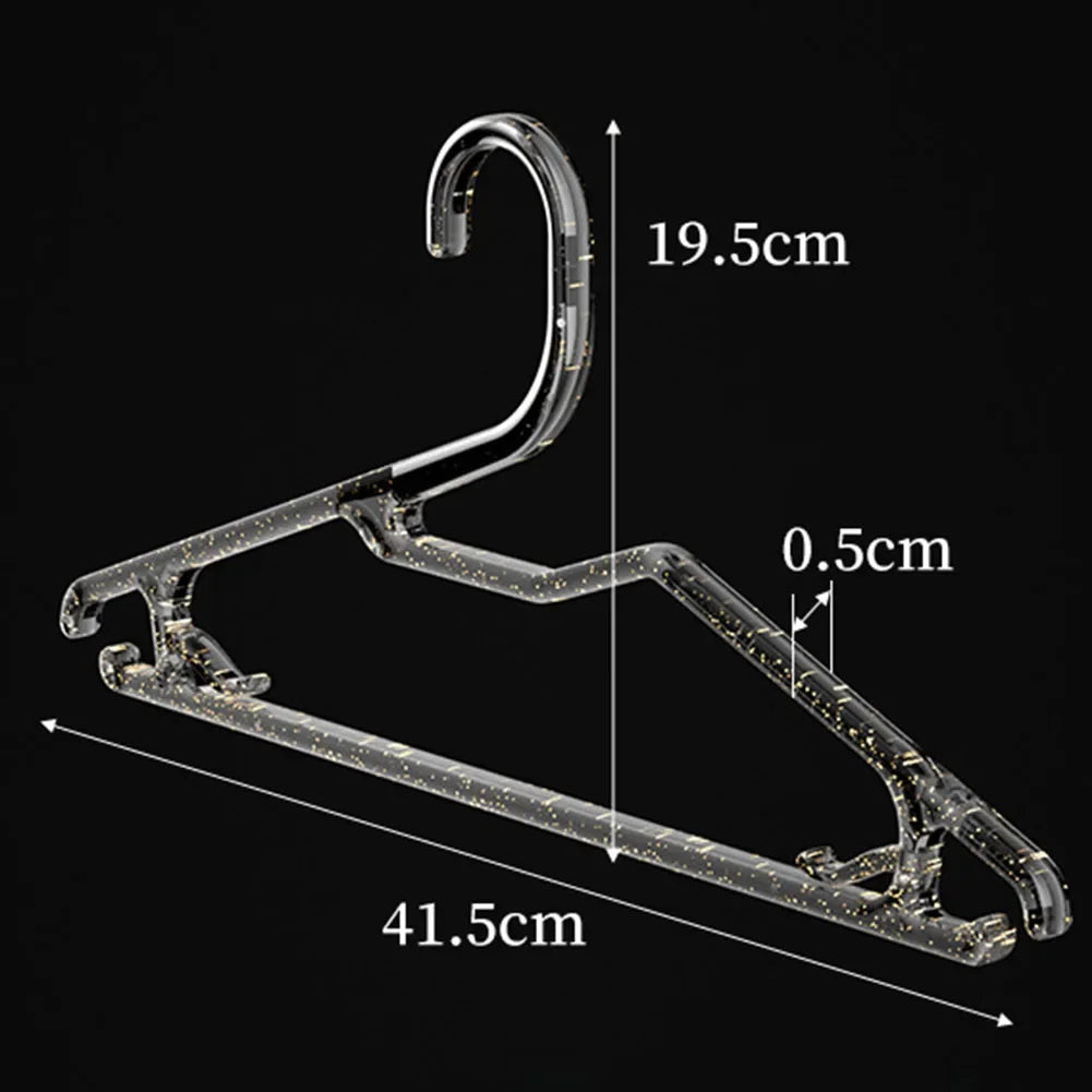 Perchas acrílicas transparentes para ropa, perchas antideslizantes con purpurina, perchas de cristal para traje, abrigo, suéter, chaqueta, blusa, vestido, 10 piezas