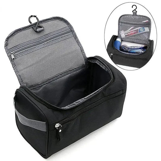 Neceser de Viaje Impermeable para Hombres y Mujeres: Organizador Portátil de Cosméticos con Gancho y Cremallera