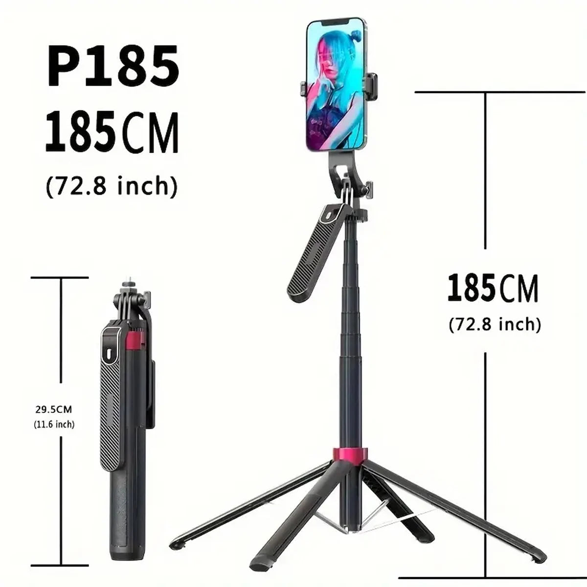 Trípode Profesional Portátil para Cámara con Control Remoto Inalámbrico y Rotación 360° para Grabación de Videos y Streaming en Vivo