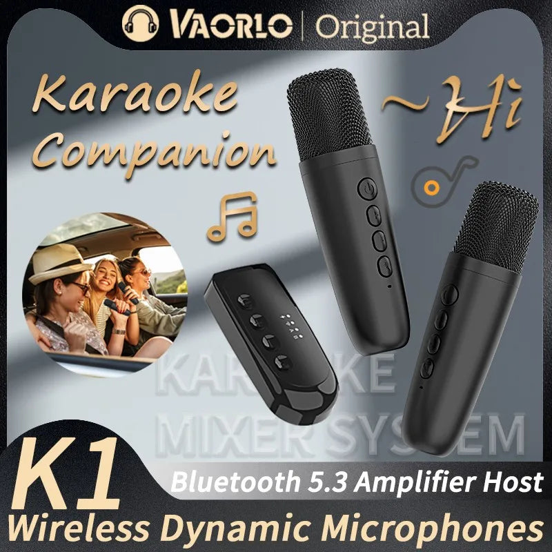 Companion Karaoke Inalámbrico DS-K1 - Micrófono Dinámico Bluetooth 5.3 con Mezclador DSP y Amplificador para Coche y Altavoces