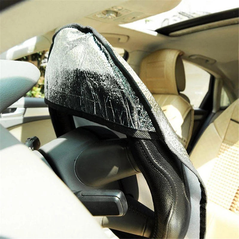 Cubierta para Volante de Coche con Protección Solar, Doble Capa Anti-UV y Plegable, Ideal para Protección Contra el Sol