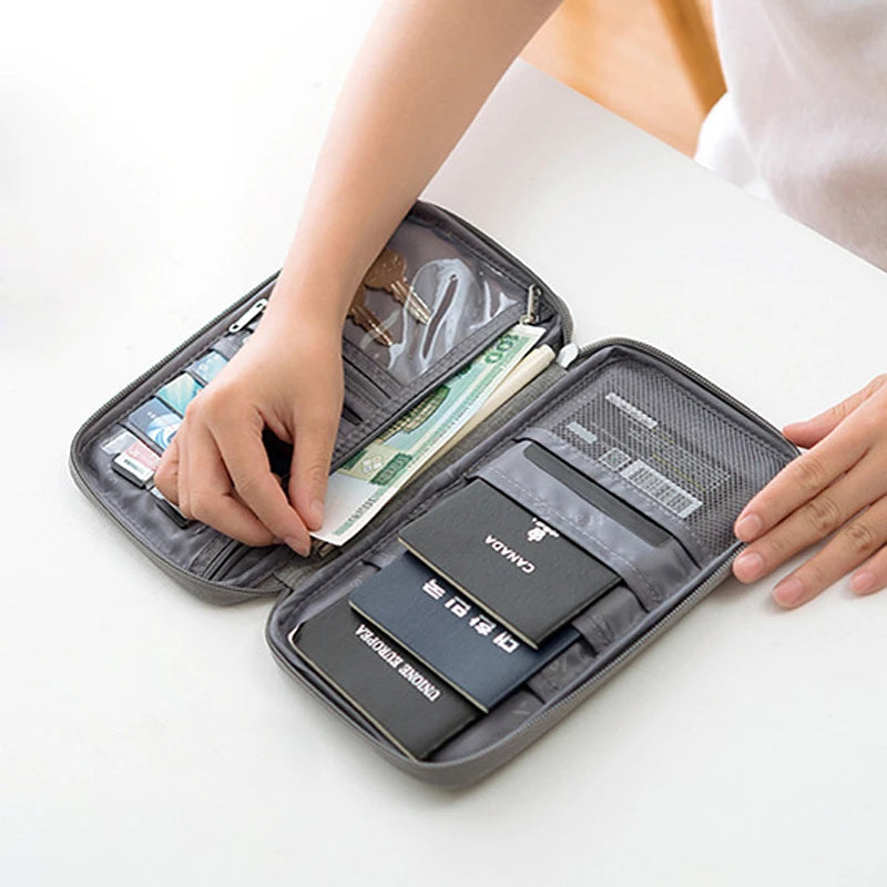 Cartera de viaje para pasaporte familiar, accesorios de viaje Unisex, estuche organizador de documentos impermeable, tarjetero de identificación