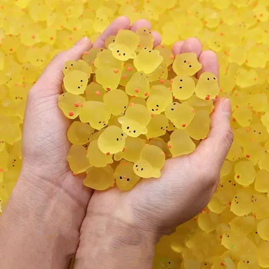 Figuritas Miniaturas de Pollitos Fluorescentes 10-30PCS, Accesorios de Jardín de Hadas y Decoración de Micro Paisajes