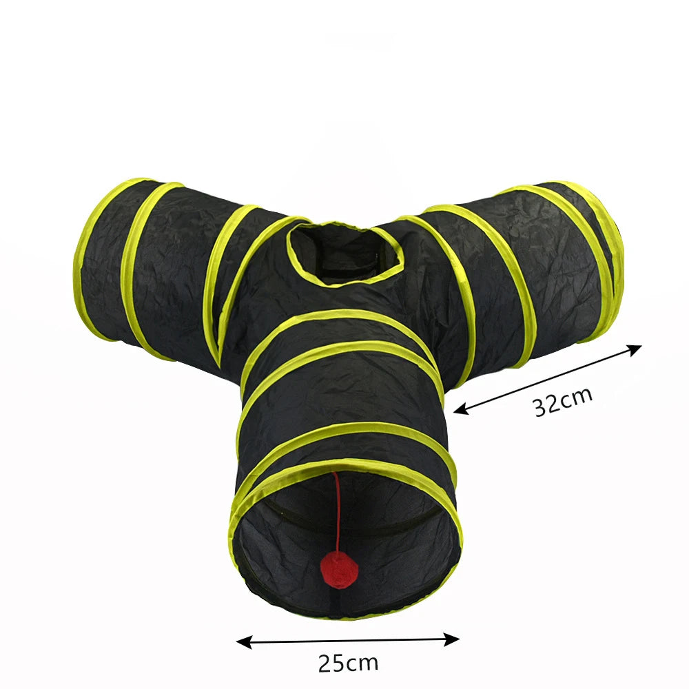 Sonajero para Gatos y Túnel de Papel Arrugado, Juguetes para Gatos Pequeños, Túnel Plegable de Poliester y Algodón, Tienda y Juguetes para Gatos, 21 Piezas