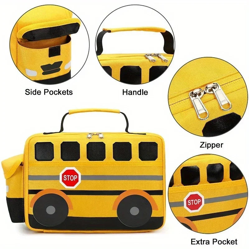 Bolsa Térmica Infantil de Carrito, Bolsa de Comida para Picnic con Diseño de Dibujos Animados, Ideal para Camping y Uso Diario