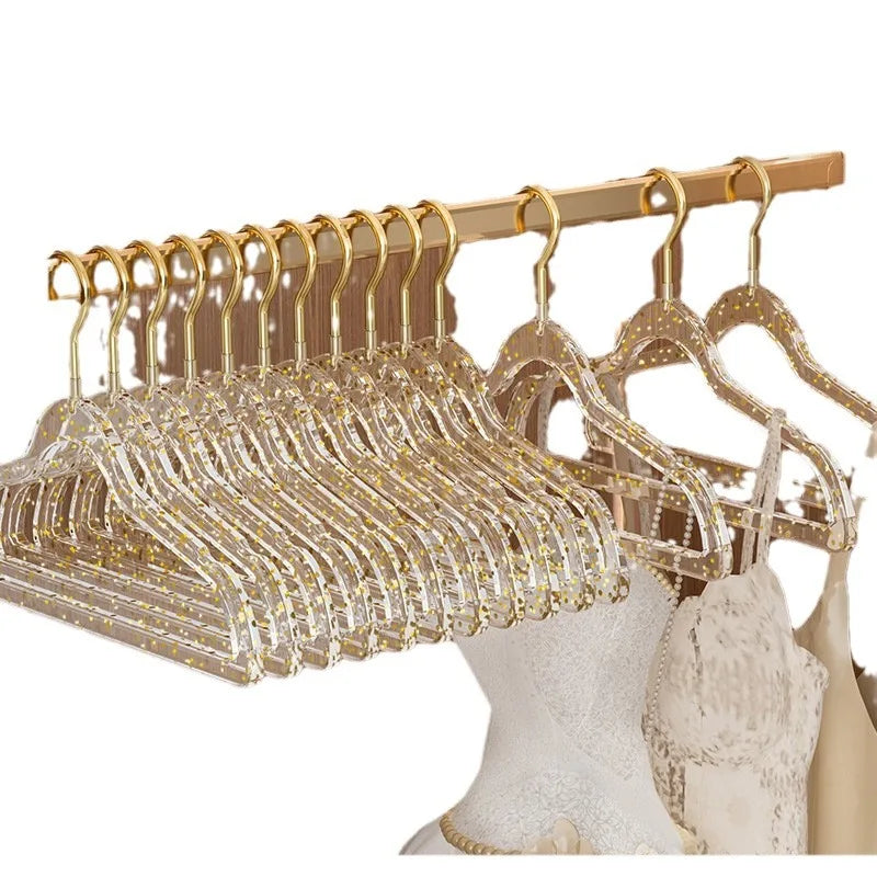 Percha Acrílica Antideslizante para Ropa - Organizador de Armario, Estante para Pantalones y Abrigos, Ahorra Espacio
