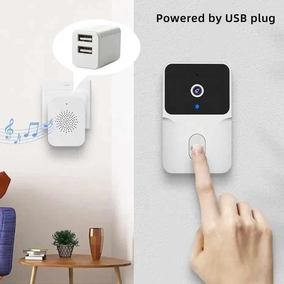 Tuya Timbre Inalámbrico con Cámara de Video WIFI, Visión Nocturna, Seguridad Inteligente para el Hogar, HD 1080P, Audio Bidireccional y Cambio de Voz