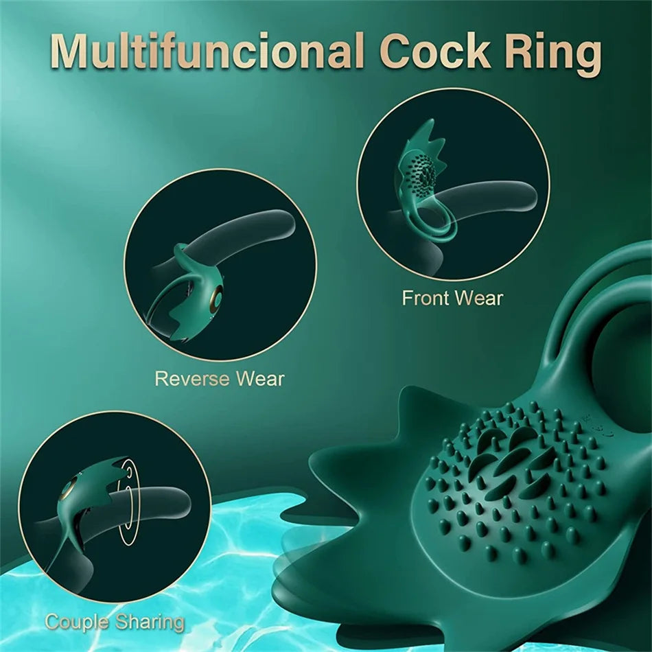 Anillo Vibrador para Parejas | Doble Anillo Retrasa Eyaculación y Estimula el Clítoris | Juguete Erótico para Mayor Placer