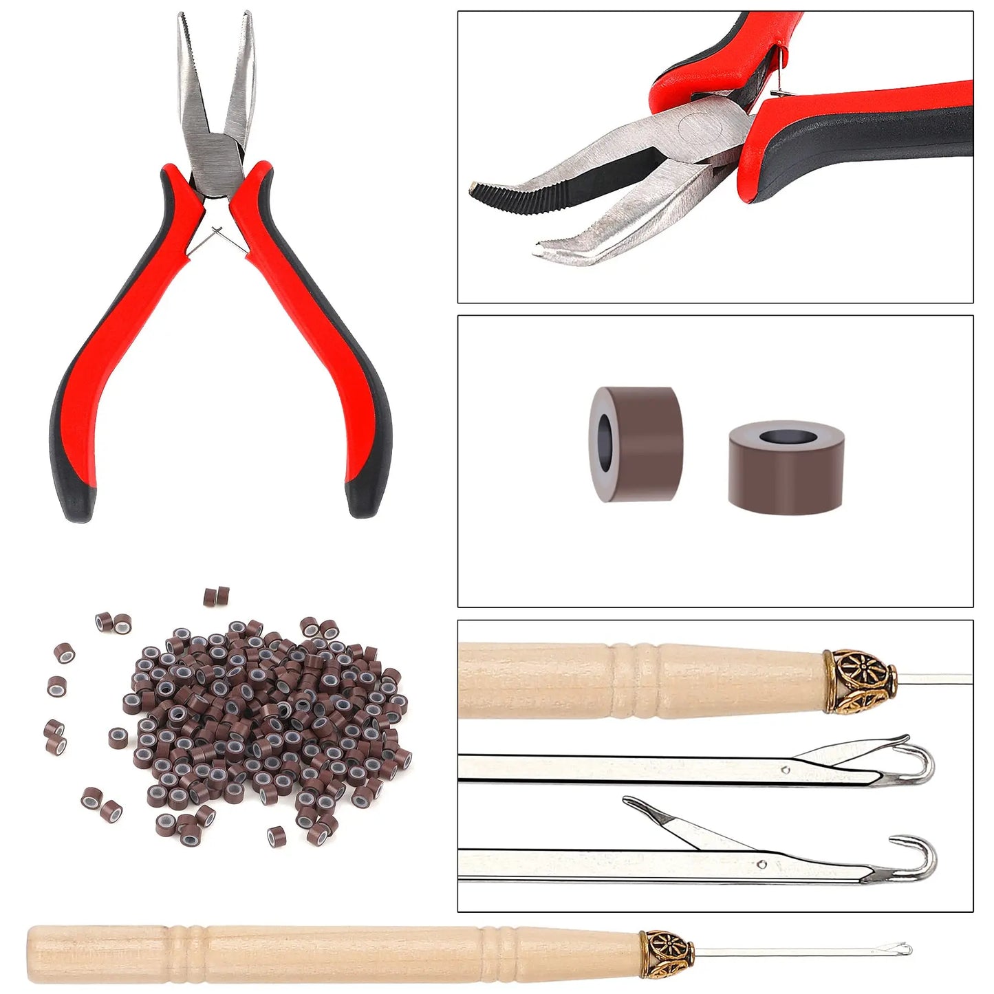 Kit de Tinsel Brillante para el Cabello - 16 Colores de Extensiones de Hilo Brillante, Accesorios Hippie para Mujeres
