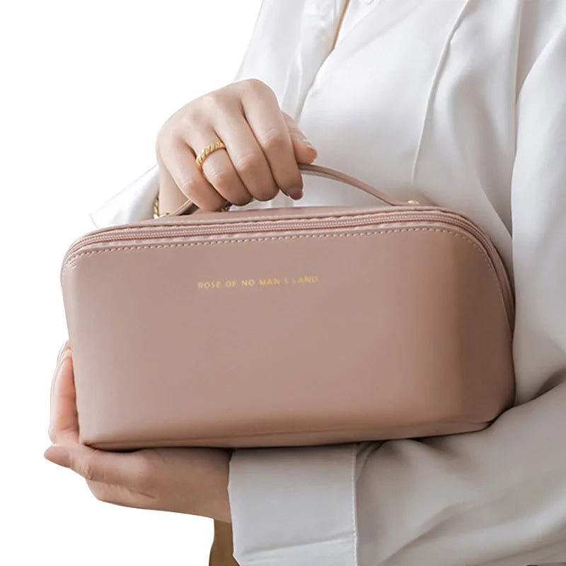 Organizador de Maquillaje de Lujo para Mujeres - Elegante Estuche Cosmético con Cierre de Cremallera para Viaje y Uso Diario