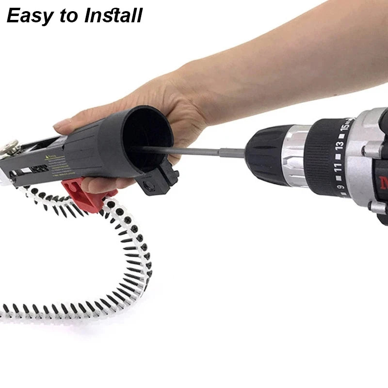 Adaptador Automático para Atornillador Cadena de Clavos - Taladro Eléctrico para Carpintería, Tornillo de Alimentación Automática, Herramienta Eléctrica