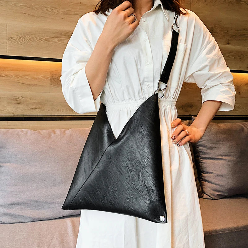 Bolso de Cuero de Moda para Mujer – Bolsa de Mano de Lujo, Capacidad Grande, Diseño Simple con Cadena, Bolsos de Hombro y Cruzados para Mujeres