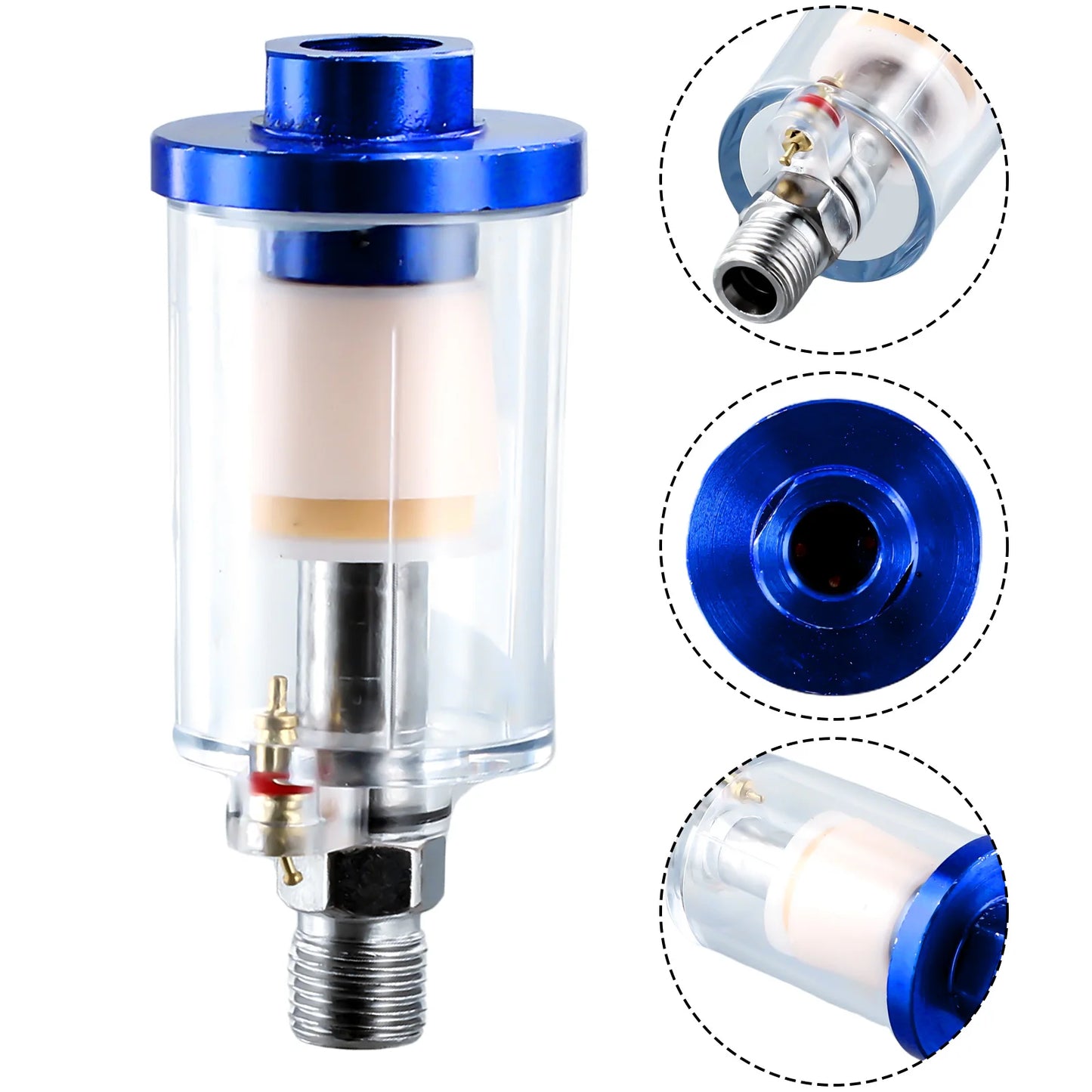 Filtro Separador de Agua y Aceite para Compresor de Aire 1/4" - Herramientas Neumáticas y Pistolas de Pintura