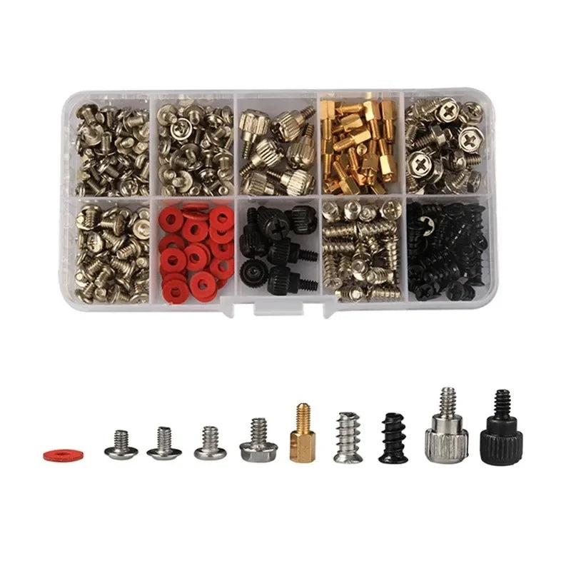 Kit de 228 Piezas de Tornillos para Computadora - Accesorios para Placa Madre, Montajes, Ventiladores y Discos Duros