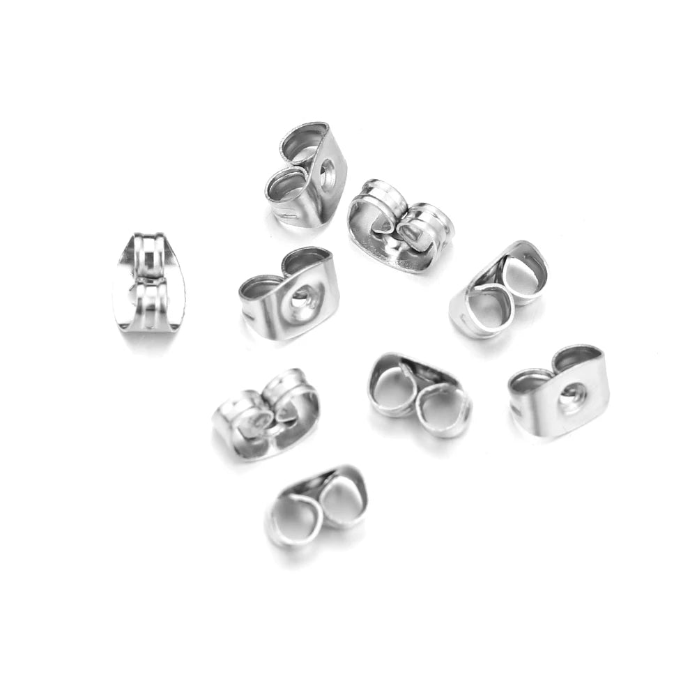 200 Piezas Tope de Acero Inoxidable para Aretes - Accesorios para Hacer Joyería DIY