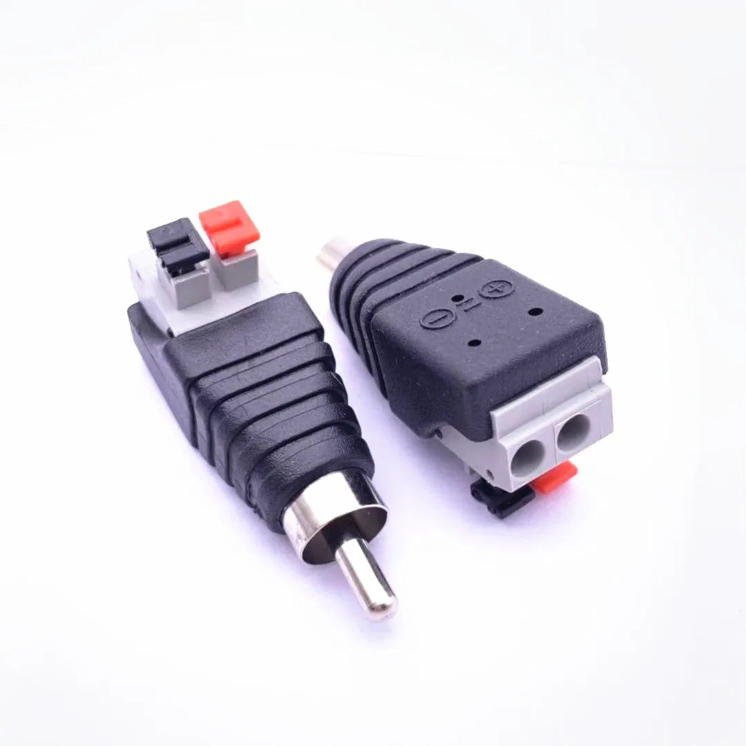 Adaptador de Conector RCA Macho y Hembra para Cable de Altavoz y Audio
