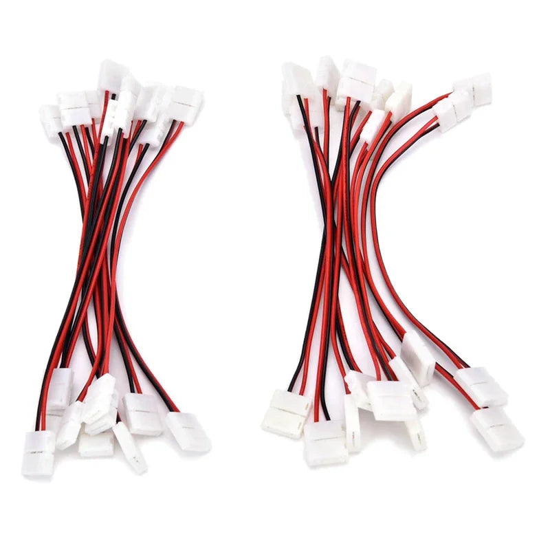 100 Piezas 2 Pines de Energía 8mm 10mm Conector de Clip de Empalme para Luces de Tiras LED de SMD 3528 5050 5630 Luces de Lámparas de Tira LED Barra Conector