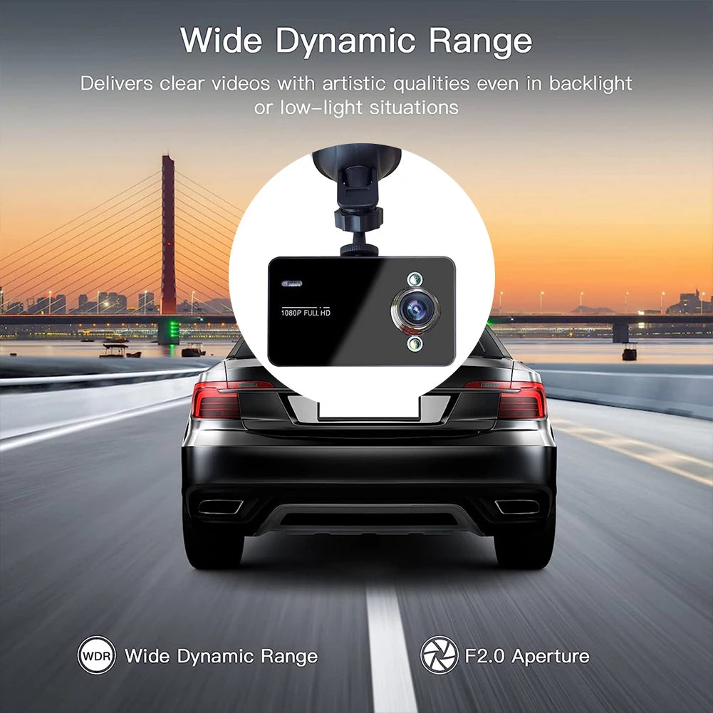 Cámara de Auto Full HD 1080P - Grabación en Bucle y Detección de Movimiento