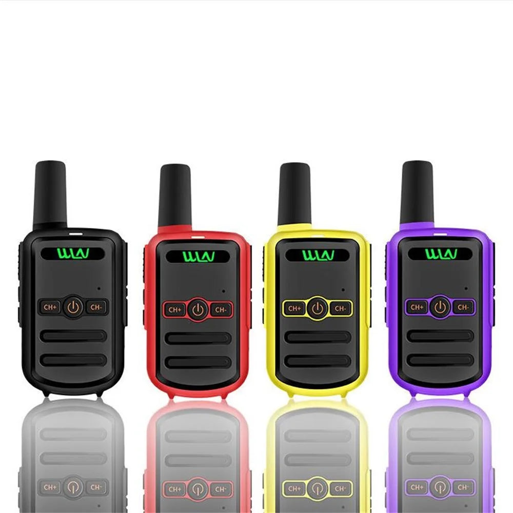 WLN KD-C51 Mini Walkie Talkie Portátil de Alto Rendimiento | Transmisor y Receptor FM Inalámbrico, Adaptador de Dos Vías