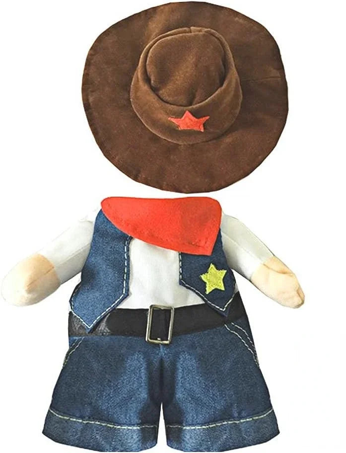 Disfraz de Halloween para Mascotas, Traje de Vaquero del Oeste con Sombrero, Ropa Divertida para Gatos y Perros Pequeños, Disfraz de Vaquero Adorable