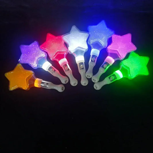 Divertido Bastón LED en Forma de Estrella de Cinco Puntas, Varita Mágica Luminosa para Fiestas, Juguete de Animación, Decoración de Fiesta Brillante