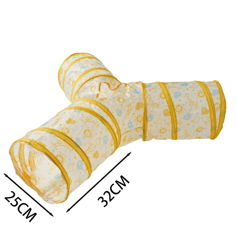 Sonajero para Gatos y Túnel de Papel Arrugado, Juguetes para Gatos Pequeños, Túnel Plegable de Poliester y Algodón, Tienda y Juguetes para Gatos, 21 Piezas