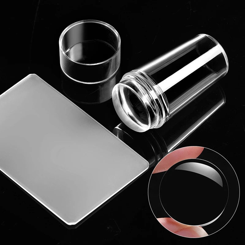 Uñas accesorios y herramientas plantillas para uñas nails Placas de estampado para uñas, juego de rascador de gelatina transparente, estampado de silicona, diseño de malvavisco, accesorios de manicura, herramienta
