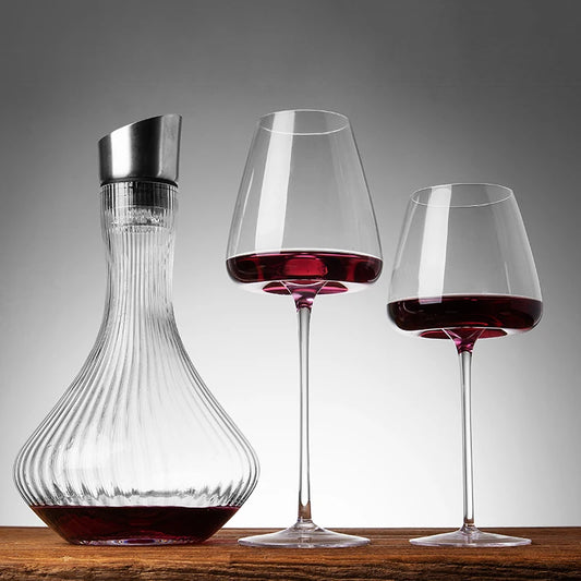 Copas de Vino de Cristal Hechas a Mano | Elegantes Copas Ultra Finas para Degustación de Vinos y Champagne