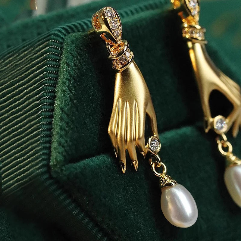 Pendientes Colgantes de Perlas de Imitación Huitan para Mujer | Joyería de Moda y Diseño Único