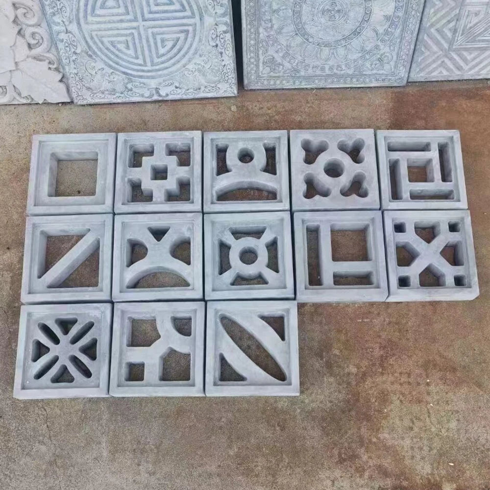 Molde reutilizable de plástico calado para pared de fondo de jardín, molde decorativo para camino de ladrillo hueco de cemento para suelo de jardín, bricolaje