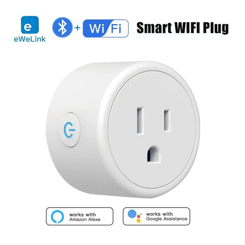 Enchufe Inteligente EWeLink Wifi+Bluetooth para Tomacorriente USA: Control Inalámbrico, Escenarios de Hogar Inteligente y Compatibilidad con Asistente de Voz Google Home