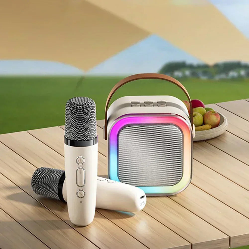 Máquina de Karaoke Bluetooth K12 Portátil - Sistema de Altavoces PA con 1-2 Micrófonos Inalámbricos | Regalos Perfectos para Niños y Familias