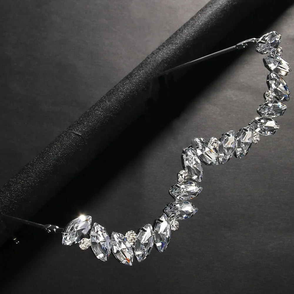 Montura de Gafas Geométrica con Diamantes de Imitación para Mujer | Joyería Facial de Lujo para Novias y Accesorios de Fiesta