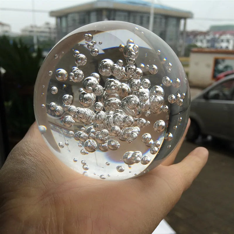Bola de Burbuja de Cristal Transparente - Esfera Feng Shui para Oficina y Decoración del Hogar en Varios Tamaños