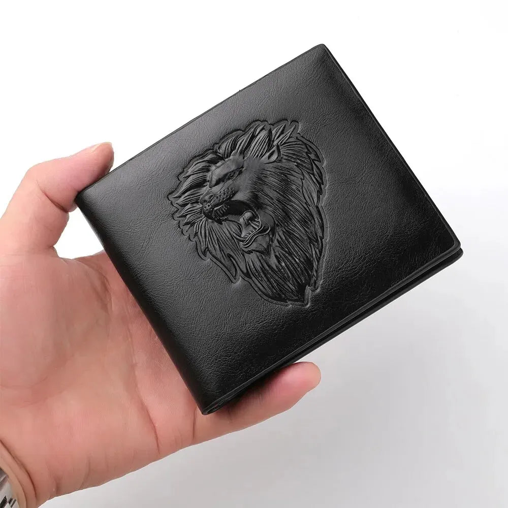Billetera Hombre con Relieve 3D, Diseño Personalizado y Trifold, Portatarjetas Múltiple con Monedero