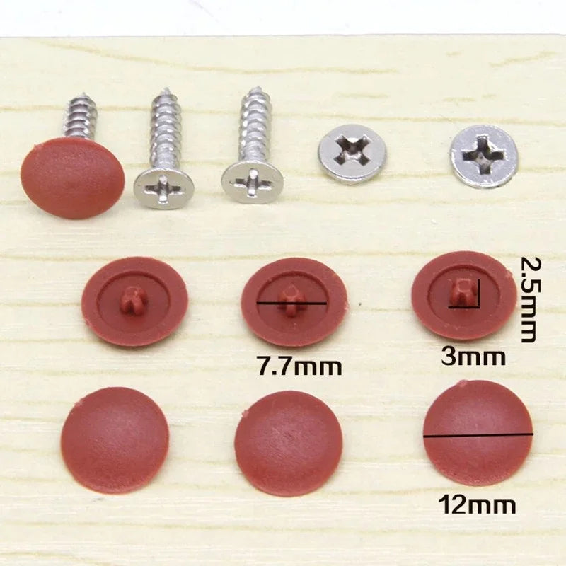 100 Piezas de Cubiertas Plásticas para Tornillos - Tapas Protectores de 12mm para Muebles y Decoración