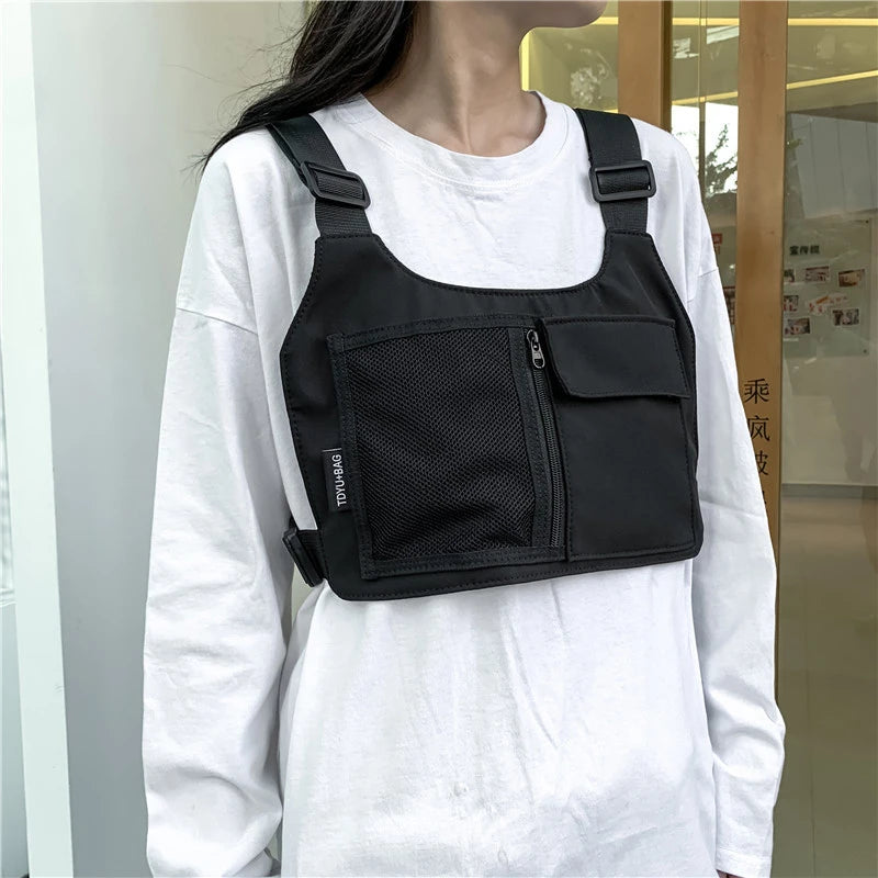 Bolsa de Pecho Unisex Hip-hop Streetwear, Mochila Táctica Multifuncional de Alta Calidad en Nylon