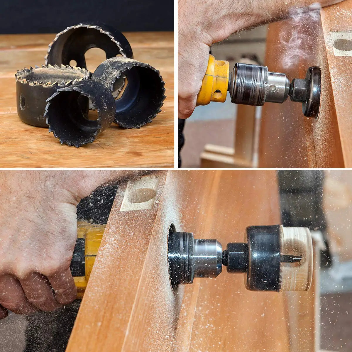 Juego de Sierras de Corona 2/3/6/8/13/16PCS, Kit de Sierras de Corona 19mm-127mm, Mandriles Hexagonales y Llave Allen con Caja de Almacenamiento - Ideal para Madera Blanda y Tablero de PVC