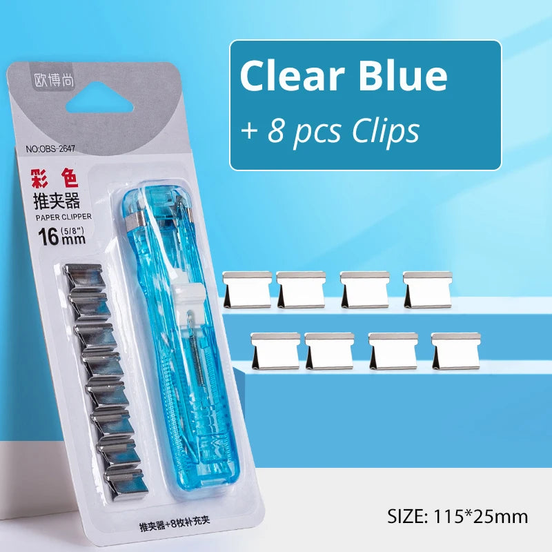 Grapadora de empuje de abrazadera de mano reutilizable sin huellas, Archivo de Libros de papel, carpeta de estudiantes de oficina, herramientas de encuadernación, accesorios de suministros