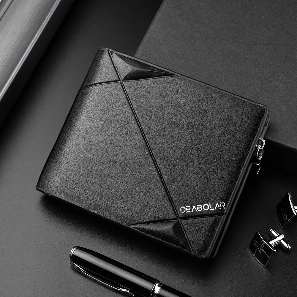 Cartera Corta para Hombre, Tarjetero de Alta Calidad con Bolsillo para Monedas y Cremallera, Diseño Casual y Multifuncional